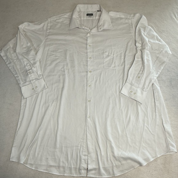 Van Heusen Men's Tall Fit Dress Shirts Wrinkle Free - White‎ - 20" Neck 35"-36" - Picture 1 of 5